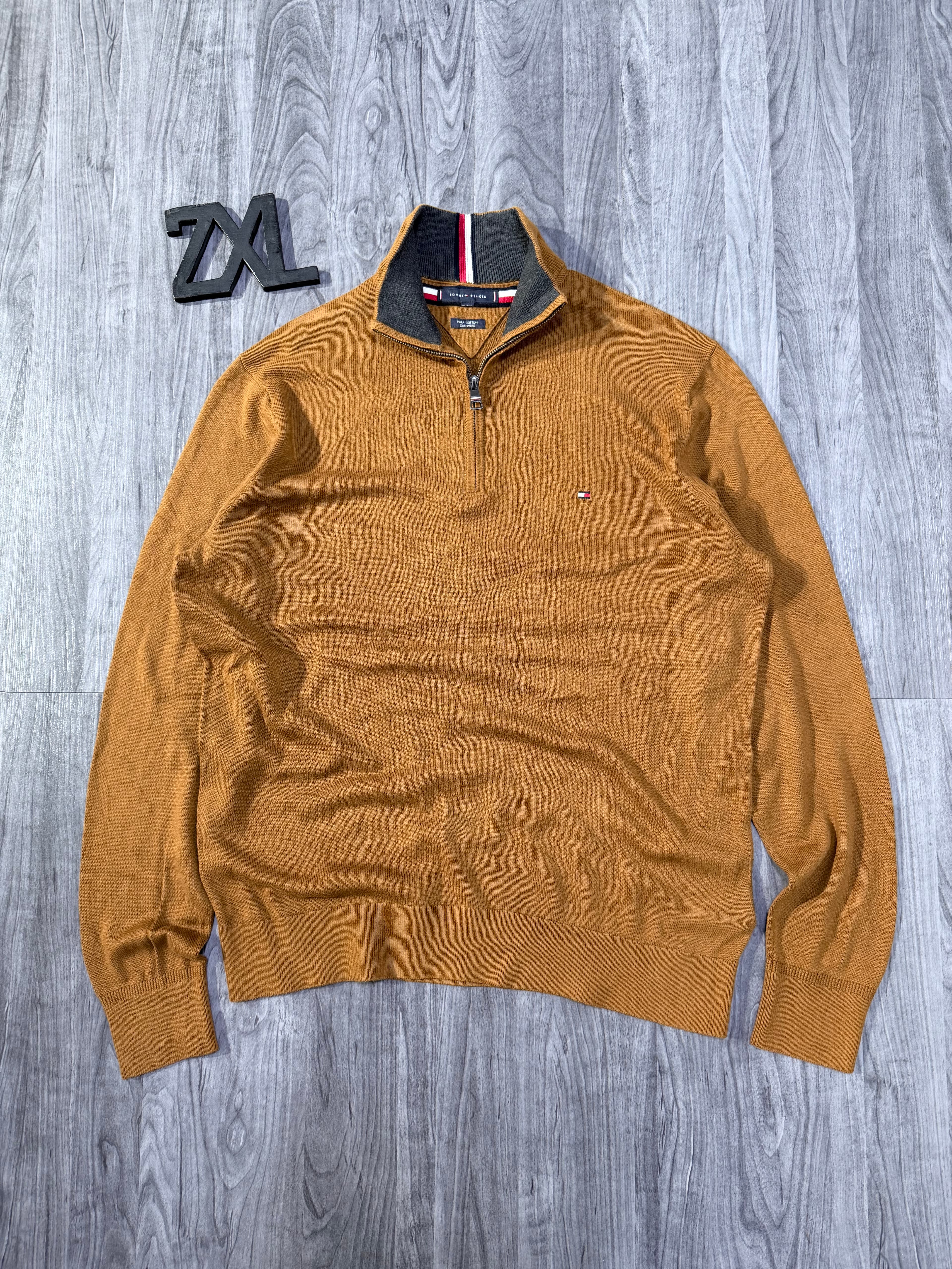 Pull Col Camionneur Tommy Hilfiger Moutarde - View 1