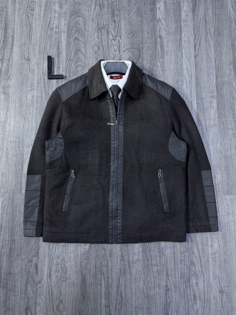 Veste Bimatière Vintage Marron - View 1